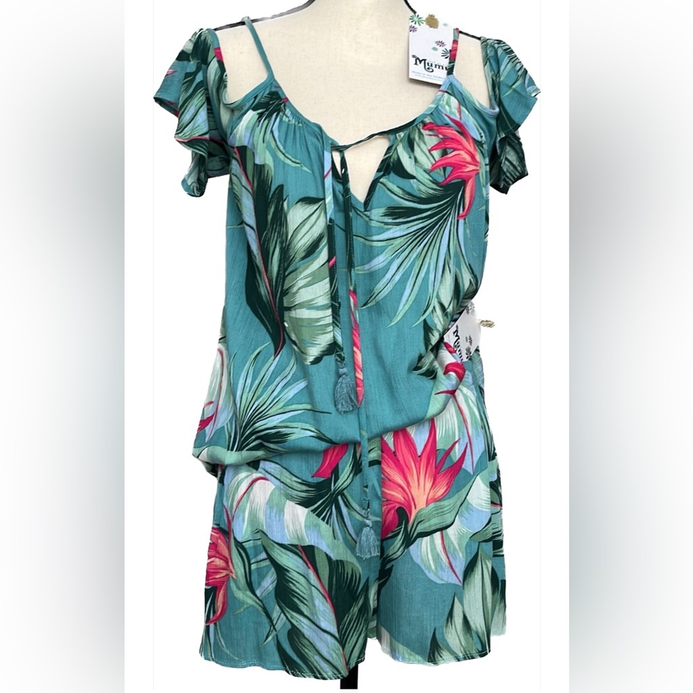SHOW ME YOUR MUMU 2 PC SET LALLA KAUAIHUGS XS TOP & CABANA SHORT XS NWT Blue Pnk